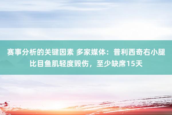 赛事分析的关键因素 多家媒体：普利西奇右小腿比目鱼肌轻度毁伤