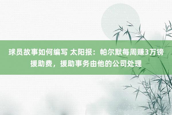 球员故事如何编写 太阳报：帕尔默每周赚3万镑援助费，援助事务